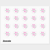 Gepersonaliseerde Happy Valentine's Day XOXO Hart Sticker (Vel)