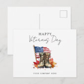 Gepersonaliseerde Happy Veterans Day Business Briefkaart (Voorkant / Achterkant)