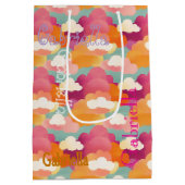 Gepersonaliseerde Happy Waterverf Gift Bag Medium Cadeauzakje (Achterkant)