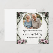 Gepersonaliseerde Happy Wedding Jubileum Feestdagenkaart (Voorkant / Achterkant)
