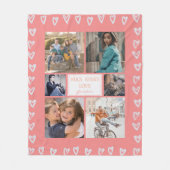 Gepersonaliseerde hardesliefde Roze foto Collage G Fleece Deken (Voorkant)
