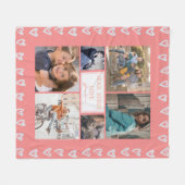 Gepersonaliseerde hardesliefde Roze foto Collage G Fleece Deken (Voorkant (Horizontaal))