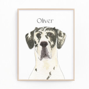 Gepersonaliseerde Harlequin Grote Deense kunst Foto Afdruk