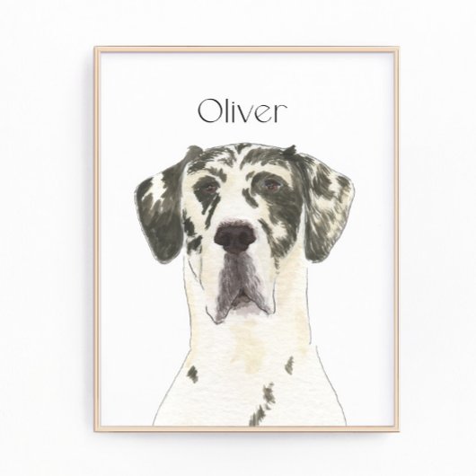 Gepersonaliseerde Harlequin Grote Deense kunst Foto Afdruk