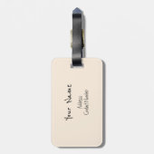 Gepersonaliseerde Harp en Kat Bagagelabel (Achterkant verticaal)