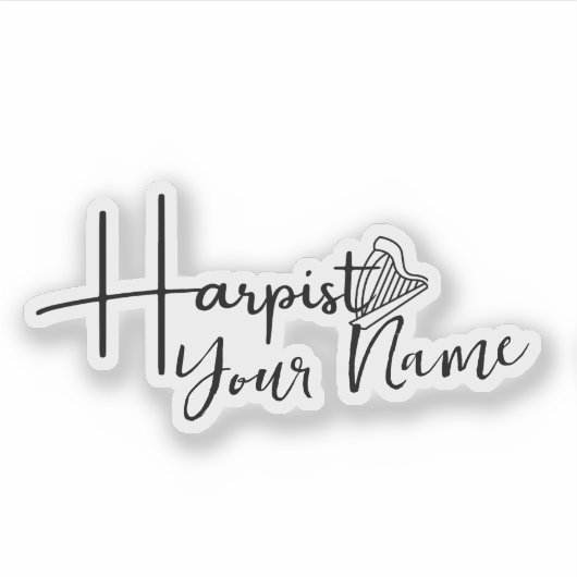 Gepersonaliseerde Harp Sticker (Voorkant)