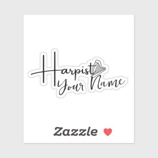 Gepersonaliseerde Harp Sticker (Vel)