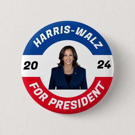 Gepersonaliseerde harris Walz voor president 2024 Ronde Button 5,7 Cm (Voorkant)