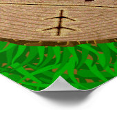 Gepersonaliseerde harsbeende Initialen Houtbomen Poster (Hoek)