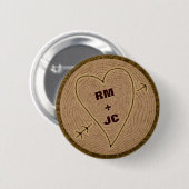 Gepersonaliseerde harsbeende Initialen Houtbomen Ronde Button 5,7 Cm (Voorkant /achterkant)