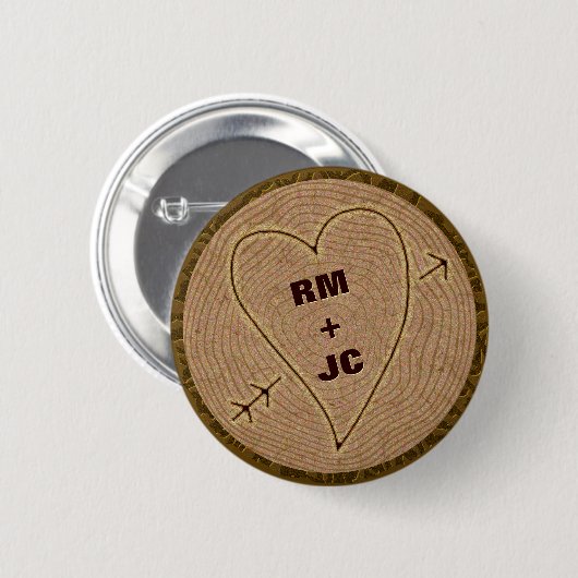 Gepersonaliseerde harsbeende Initialen Houtbomen Ronde Button 5,7 Cm (Voorkant /achterkant)