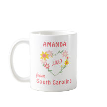 Gepersonaliseerde hart bloemde Mok