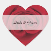 Gepersonaliseerde hart bruiloft stickers — Red Ros (Voorkant)