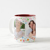 Gepersonaliseerde Hart Collage Foto Tweekleurige Koffiemok (Voorkant links)