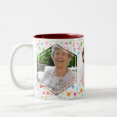 Gepersonaliseerde Hart Collage Foto Tweekleurige Koffiemok (Links)