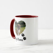 Gepersonaliseerde Hart en Pootjes Foto Twee-Tone C Mok (Voorkant links)