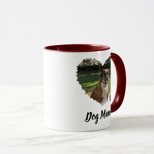 Gepersonaliseerde Hart en Pootjes Foto Twee-Tone C Mok (Voorkant rechts)