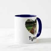 Gepersonaliseerde Hart en Pootjes Foto Twee-Tone C Mok (Voorkant rechts)