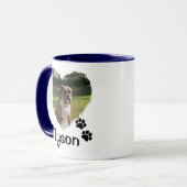 Gepersonaliseerde Hart en Pootjes Foto Twee-Tone C Mok (Voorkant links)