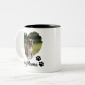 Gepersonaliseerde Hart en Pootjes Foto Twee-Tone C Tweekleurige Koffiemok (Voorkant links)
