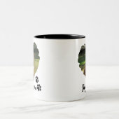 Gepersonaliseerde Hart en Pootjes Foto Twee-Tone C Tweekleurige Koffiemok (Center)