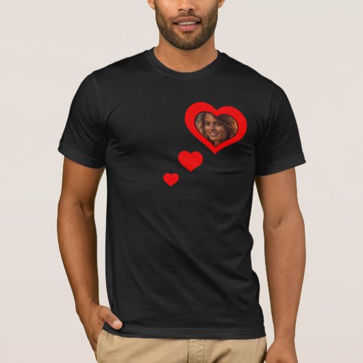 Gepersonaliseerde Hart Foto Ik hou van mijn vriend T-shirt (Voorkant)