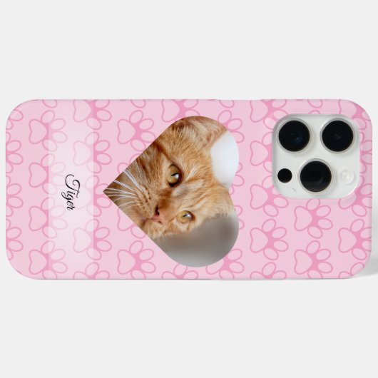 Gepersonaliseerde hart foto poot print Case-Mate iPhone case (Achterkant (horizontaal))