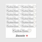 Gepersonaliseerde Hart Gastenlijst – 12 Aangepaste Sticker (Vel)