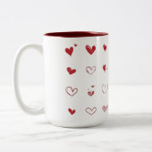 Gepersonaliseerde hart gedrukte koffie Mok (Links)