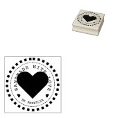 Gepersonaliseerde hart handgemaakt met liefde naam rubberstempel (Gestempeld)