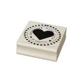 Gepersonaliseerde hart handgemaakt met liefde naam rubberstempel (Stempel)