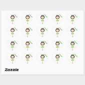 GEPERSONALISEERDE HART Ierse danser dansend bruin  Hart Sticker (Vel)