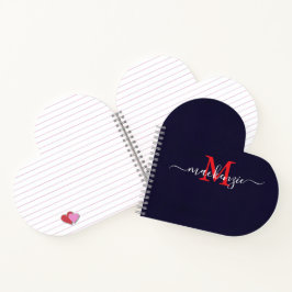 Gepersonaliseerde Hart Initialen Spiral Bound Jour Notitieboek