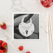 Gepersonaliseerde hart liefde slot foto bruiloft s servet (Insitu)