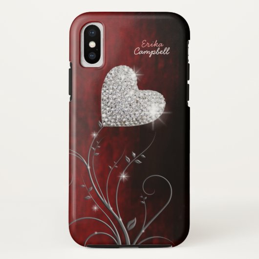 Gepersonaliseerde hart meisjesliefde Case-Mate iPhone case (Achterkant)