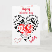 Gepersonaliseerde Hart Ontwerp Custom Valentijn Fo Kaart (Voorkant)