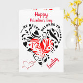 Gepersonaliseerde Hart Ontwerp Custom Valentijn Fo Kaart (Gele Bloem)