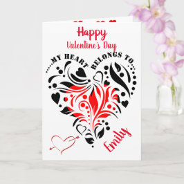 Gepersonaliseerde Hart Ontwerp Custom Valentijn Fo Kaart