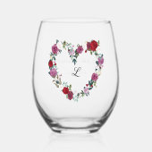 Gepersonaliseerde hart repetitie diner wijnglas zonder voet (Voorkant)