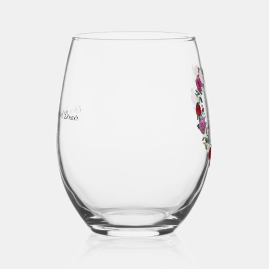 Gepersonaliseerde hart repetitie diner wijnglas zonder voet (Rechts)