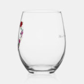 Gepersonaliseerde hart repetitie diner wijnglas zonder voet (Links)