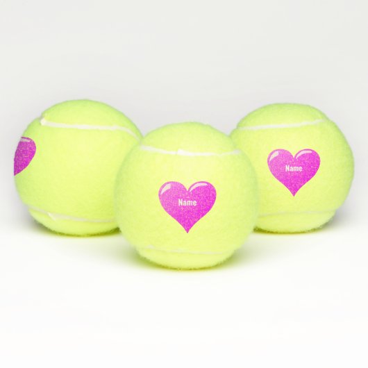 Gepersonaliseerde Hart Tennisballen met aangepaste (Multi)