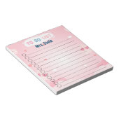Gepersonaliseerde hart thema to-do lijst notitieblok (Schuin)