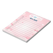 Gepersonaliseerde hart thema to-do lijst notitieblok (Linkerzijde)