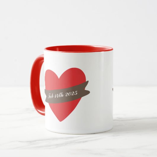 Gepersonaliseerde hart Valentijnsdag Mok (Voorkant links)