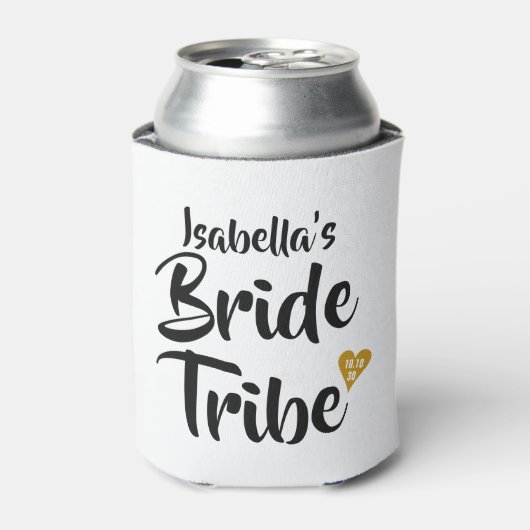 Gepersonaliseerde Hart van de Datum van de Stam Blikjeskoeler (Blikje Voorkant)