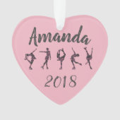 Gepersonaliseerde hartafbeelding Skating Ornament  (voorkant)