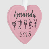 Gepersonaliseerde hartafbeelding Skating Ornament  (voorkant)