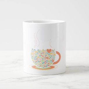 Gepersonaliseerde harten gedrukte thee-koffie Mok