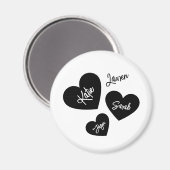 Gepersonaliseerde Harten Moeder's Zwart & Wit Koel Magneet (Voorkant / Achterkant)